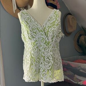 Elegant White Lace Overlay Top